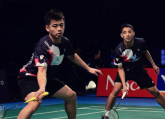 Nur Mohd Azriyn Ayub Azriyn/Tan Wee Kiong advance to the quarterfinals of the 2024 Macau Open. (Photo: AFP)