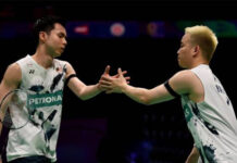 Aaron Chia/Soh Wooi Yik enter the 2024 Denmark Open quarterfinals. (Photo: AFP)