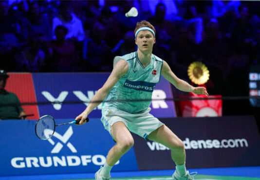 Anders Antonsen is set for the 2024 Denmark Open final. (Photo: AFP/Getty Images)