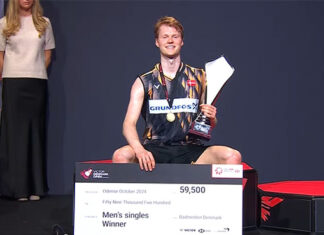 Anders Antonsen wins the 2024 Denmark Open. (Photo: BWF)