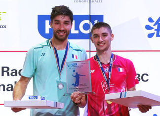 Christo Popov lifts the 2024 Hylo Open title. (Photo: BWF)