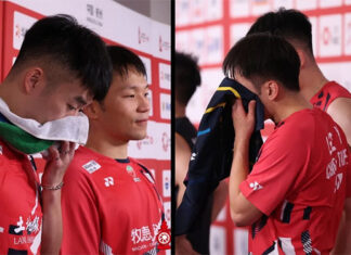 Lee Yang and Wang Chi-Lin bid farewell to their fans at 2024 BWF World Tour Finals Group stage. (Photo: BWF)