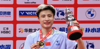 Shi Yuqi is an exceptional men’s singles player. Let’s hope he grows stronger and aims for Olympic gold in Los Angeles! (Photo: BWF)