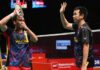 Mohammad Ahsan and Hendra Setiawan, officially ended their illustrious international badminton careers after falling in the Round of 16 at the 2025 Indonesia Masters. (Photo: AFP)