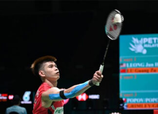 📸 Leong Jun Hao is slowly catching up with the world's top badminton elites. (Photo: Bernama)