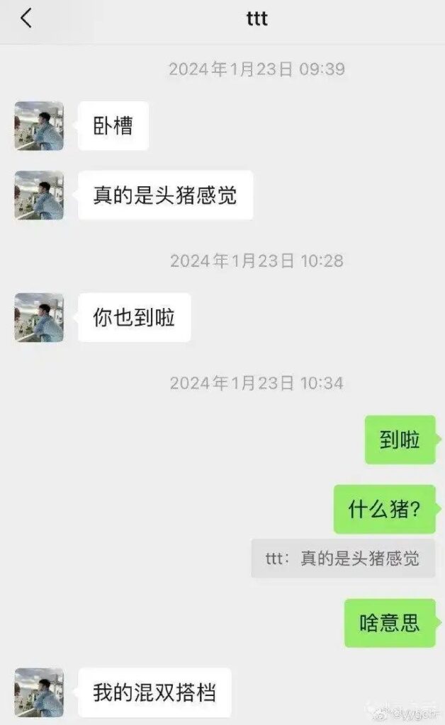 The leaked conversations also showed He Jiting making accusatory remarks about his mixed doubles partner. (Photo: Weibo)