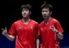 He Jiting (L) and Ren Xiangyu were removed from China's 2025 Sudirman Cup squad and the 2025 Badminton Asia Championships team. (Photo: Xinhua)