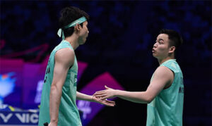 Aaron Chia and Soh Wooi Yik will meet fellow Malaysians Junaidi Arif and Yap Roy King in an exciting 2025 Thailand Open quarterfinal clash. (Photo: AFP)