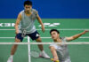 Goh Sze Fei and Nur Izzuddin celebrate their World No.1 in men’s doubles rankings. (Photo: AFP)