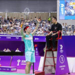 Ng Ka Long waves to the crowd after clinching the 2025 Xinjiang Lin Dan Cup title. (Photo: Lin Dan Cup)