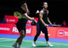 Goh Sze Fei and Nur Izzuddin celebrate their straight-set semifinal victory at the 2025 Japan Open, eyeing back-to-back titles in Tokyo. (Photo: Shi Tang/Getty Images)
