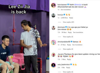 Lee Zii Jia smashes with confidence in a training video shared on Instagram, showing he's ready for the 2025 World Badminton Championships in Paris. (Photo: Lee Zii Jia's IG)