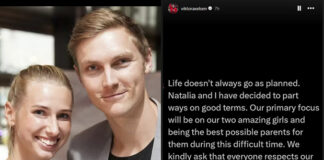 Viktor Axelsen and Natalia part ways after over a decade together, pledging to focus on raising their two young daughters with love and respect. (Photo: Internet/Viktor Axelsen's IG)