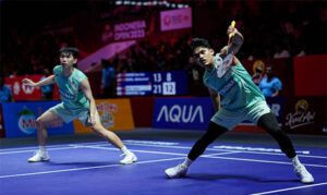 Choong Hon Jian and Muhammad Haikal securing first round victory at the Korea Open 2025. (Photo: AFP)