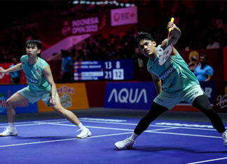 Choong Hon Jian and Muhammad Haikal securing first round victory at the Korea Open 2025. (Photo: AFP)