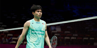 Justin Hoh beats Wang Zheng Xing at the first round of the 2025 Korea Open. (Photo: AFP)