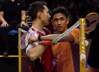 Jonatan Christie greets Alwi Farhan after their 2025 Korea Open semifinal battle. (Photo: BWF)