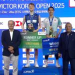 Jonatan Christie poses with his gold medal after winning the 2025 Korea Open men’s singles title. (Photo: BWF)