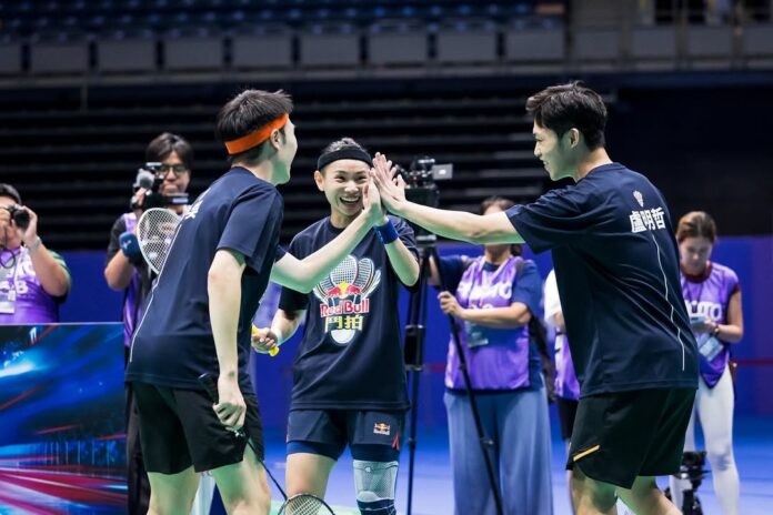Tai Tzu Ying smiling on court during her Red Bull 3v3 comeback appearance in Kaohsiung. (Photo: Tai Tzu Ying IG)