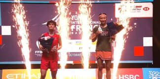 An Se Young celebrates after winning the women’s singles final at the 2025 French Open in Paris. (Photo: AFP)