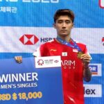 Jason Teh celebrates after winning the 2025 Korea Masters men’s singles title. (Photo: BWF)