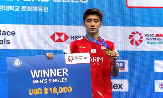 Jason Teh celebrates after winning the 2025 Korea Masters men’s singles title. (Photo: BWF) Jason Teh celebrates after winning the 2025 Korea Masters men’s singles title. (Photo: BWF)