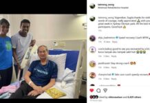 Yogendran Khrishnan and his wife, Sugita, visit Wong Tat Meng in Australia. (Photo: Wong Tat Meng's IG)