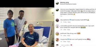 Yogendran Khrishnan and his wife, Sugita, visit Wong Tat Meng in Australia. (Photo: Wong Tat Meng's IG)