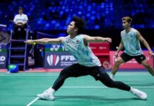 Goh Sze Fei and Nur Izzuddin advance to the 2025 Australian Open quarterfinals. (Photo: AFP)