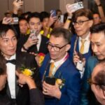 Lee Chong Wei and Kento Momota at the Penang Badminton Association 100th anniversary celebration. (Photo: Chow Kon Yeow FB)