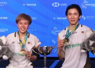 Chen Tang Jie–Toh Ee Wei celebrate their 2025 Australian Open mixed doubles victory. (Photo: BWF)