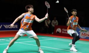 Kang Khai Xing and Aaron Tai advance to the second round of the 2025 SYED MODI India International. (Photo: Bernama)