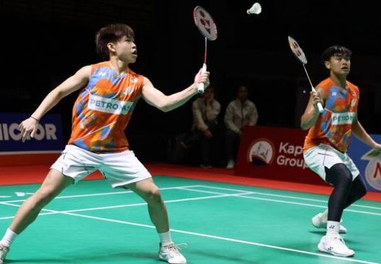 Kang Khai Xing and Aaron Tai advance to the second round of the 2025 SYED MODI India International. (Photo: Bernama)