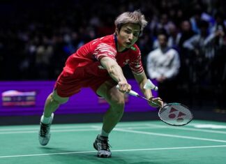 Shi Yuqi defeats Alex Lanier in straight games at the 2025 King Cup semi-finals in Shenzhen, booking his place in the men’s singles final. (Photo: Shi Tang/Getty Images)