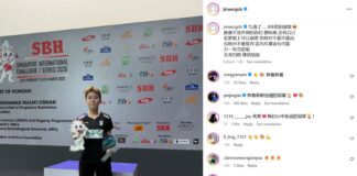 Goh Jin Wei celebrates winning the women’s singles badminton title at the Singapore International Challenge 2026. (Photo: Goh Jin Wei's IG)