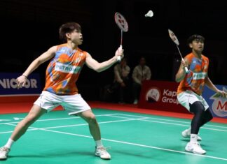 Aaron Tai/Kang Khai Xing Fall in 2026 Orléans Masters Second Round. (Photo: Bernama)