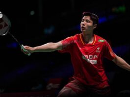 Shi Yuqi leads China’s dominant performance at the 2026 Thomas Cup, showcasing world-class form in early badminton action. (Photo: AFP)