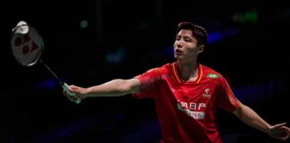 Shi Yuqi leads China’s dominant performance at the 2026 Thomas Cup, showcasing world-class form in early badminton action. (Photo: AFP)