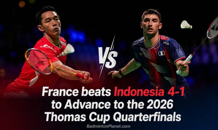 Christo Popov gives France early lead by beating Jonatan Christie 21-19, 21-14 in Thomas Cup badminton clash. (Photo: AFP)