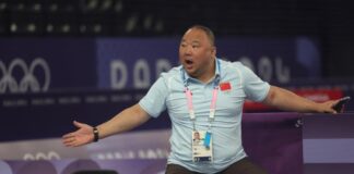 Zhang Jun, Olympic badminton gold medallist and president of the Chinese Badminton Association, during the 2024 Paris Olympics before being placed under investigation. (Photo: Xinhua)