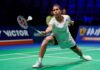 Letshanaa Karupathevan of Malaysia in action during 2026 Uber Cup competition. (Photo: AFP)