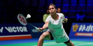 Letshanaa Karupathevan of Malaysia in action during 2026 Uber Cup competition. (Photo: AFP)