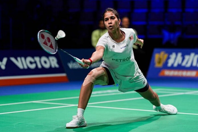 Letshanaa Karupathevan of Malaysia in action during 2026 Uber Cup competition. (Photo: AFP)