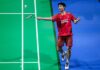 Shi Yuqi secures the opening men’s singles point to lead China against Malaysia in the 2026 Thomas Cup quarterfinal showdown. (Photo: AFP)