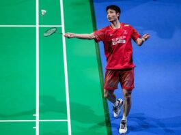 Shi Yuqi secures the opening men’s singles point to lead China against Malaysia in the 2026 Thomas Cup quarterfinal showdown. (Photo: AFP)