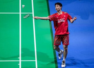 Shi Yuqi secures the opening men’s singles point to lead China against Malaysia in the 2026 Thomas Cup quarterfinal showdown. (Photo: AFP)