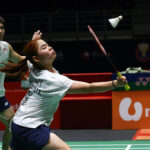 Malaysian mixed doubles pair Jimmy Wong and Cheng Su Yin celebrating their massive badminton upset against world number ones at the Singapore Open. (Photo: Bernama)