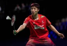 Shi Yuqi powers China into the 2026 Thomas Cup final with a commanding semifinal performance. (Photo: AFP)