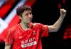 China badminton star Shi Yuqi shares how discipline, mental growth, and years of training shaped his career despite not seeing himself as a natural talent. (Photo: AFP)