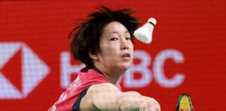 Akane Yamaguchi advances to the 2026 Australia Open badminton women’s singles semifinals after defeating Tanvi Sharma. (Photo: AFP)